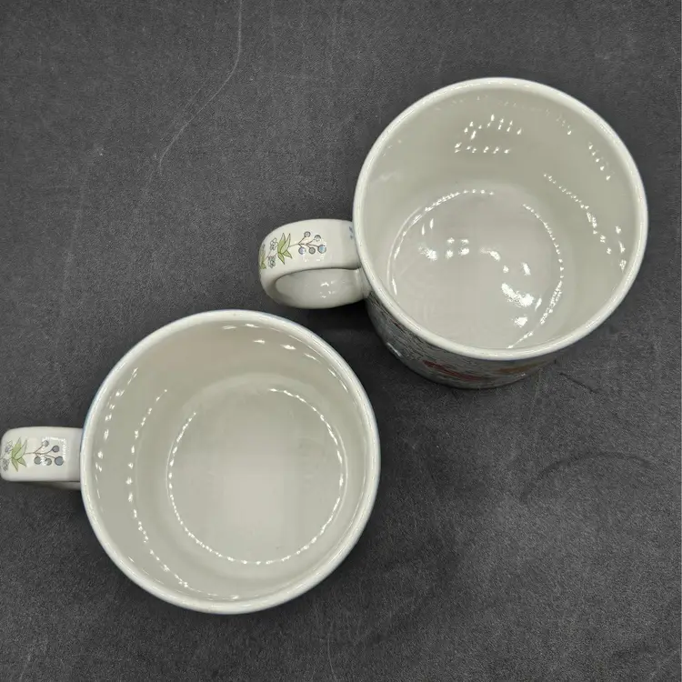 Spode 2 Williamsburg Reserve Collection Blaikley Fern Mugs F2006 England, 3.5"H