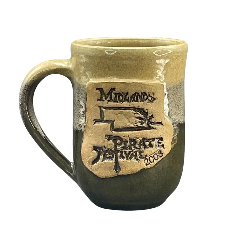 Studio Pottery Midlands Pirate Festival Mug Vintage Signed Coffee Cup Drinkware