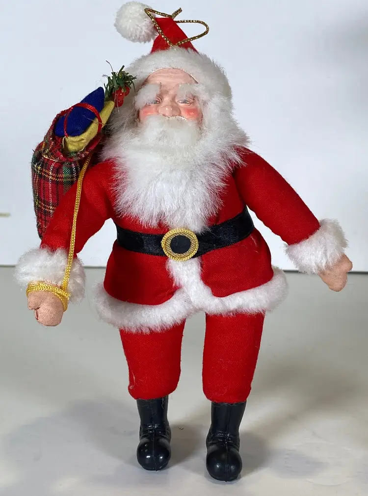 VINTAGE Kurt Adler Set of 2 Santa Clause Figure Ornaments 8"