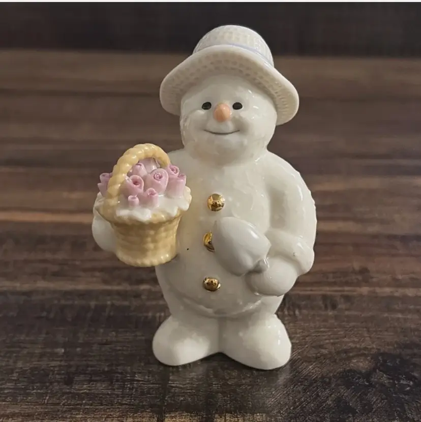 Lenox May Snowman Figurine Flowers 12 Months