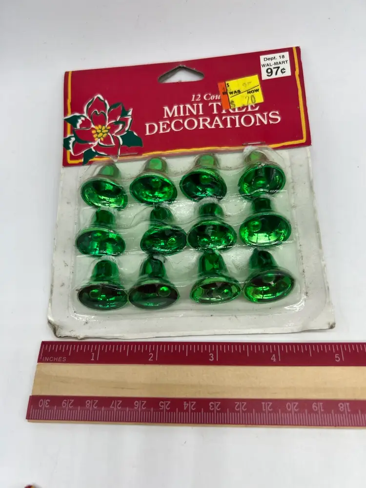 Lot Of 4 Plastic Mini Christmas Bells