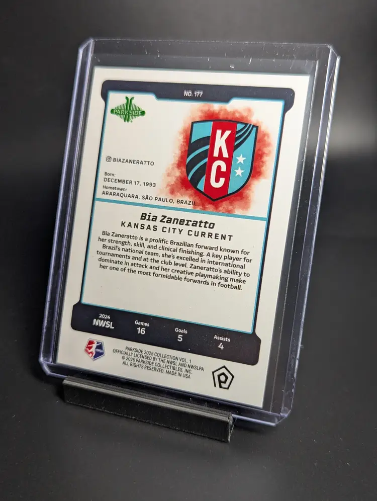 2025 Parkside NWSL Vol 1 Shimmer /100 Bia Zaneratto KC Current