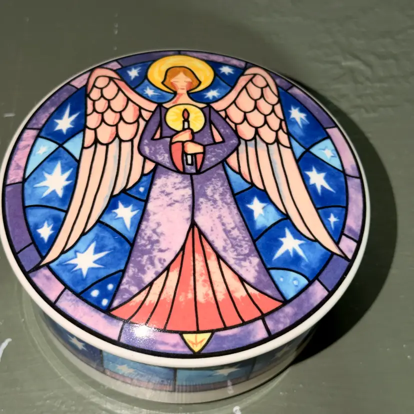 Mikasa Large Trinket Box Religious Angel Design