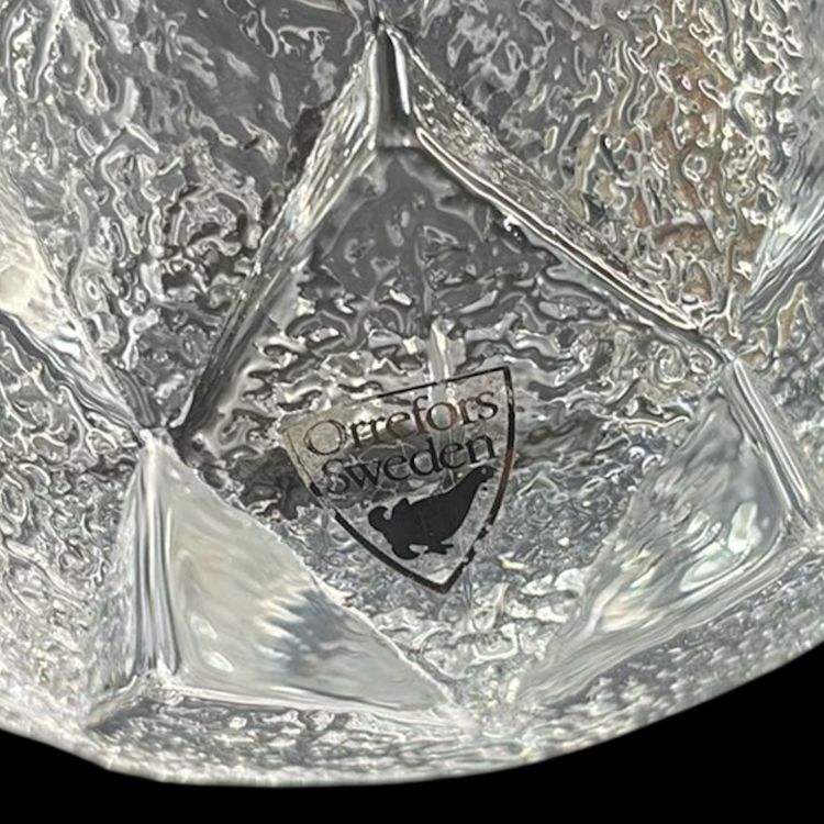 Pair of Orrefors Sweden Firefly Artichoke Nimbus Crystal Votive Candle Holder