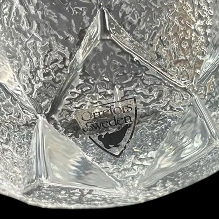 Pair of Orrefors Sweden Firefly Artichoke Nimbus Crystal Votive Candle Holder