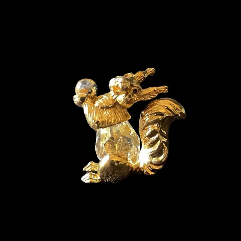 Lencia Star Collection Miniature Squirrel Animal Austria Crystal Gold Zoo