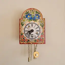 Miniature Hand Painted West Germany Clock W/Key
