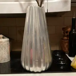 Link, Geometric Aluminum Vase 14 Inches