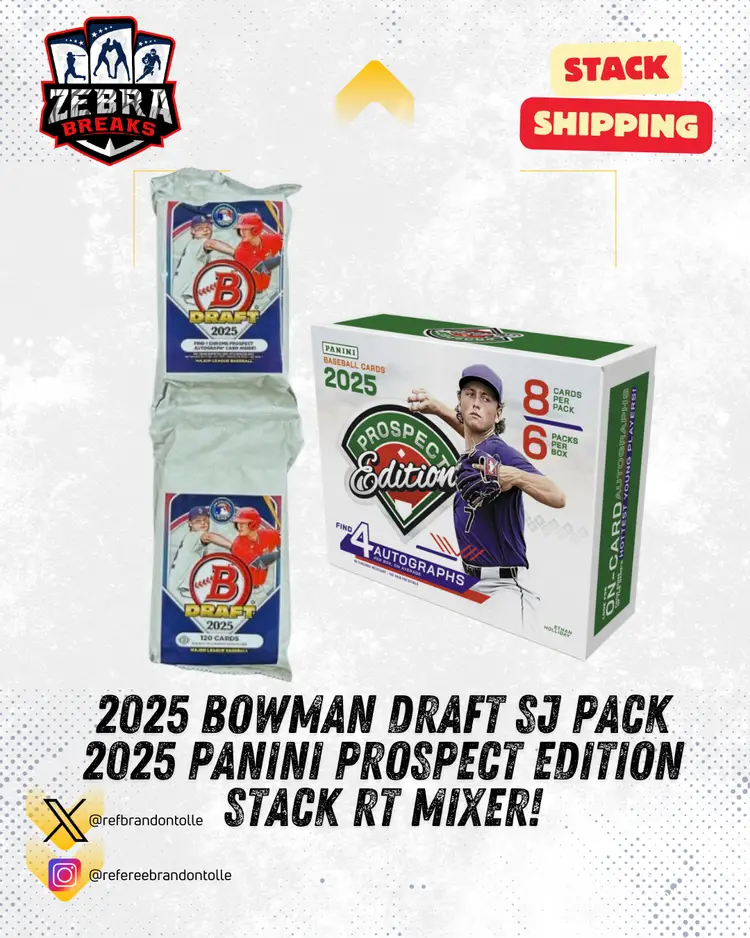 ZB 26111: 2025 Draft SJ Pack/2025 Panini Prospect Hobby 2 Box Stack Mixer