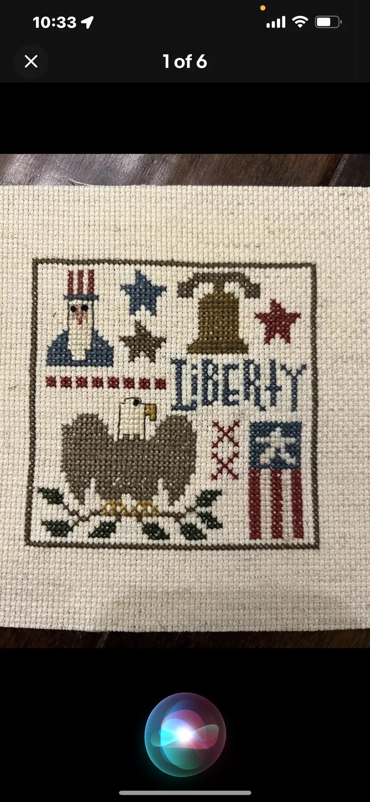 Completed Eagle Uncle Sam Liberty Americana Cross Stitch 6 X 6