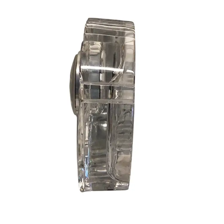 Vintage Rogaška Art Deco Style Crystal Desk/Mantle Quartz Clock. Made In Slovenia  Battery Operated Working Condition 7x 5.5 Inches