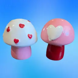 2 Ceramic Mushrooms