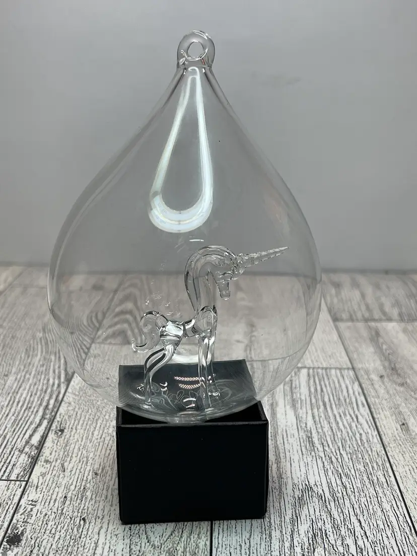 Artist Signed Orb/Ornament With Unicorn Inside
