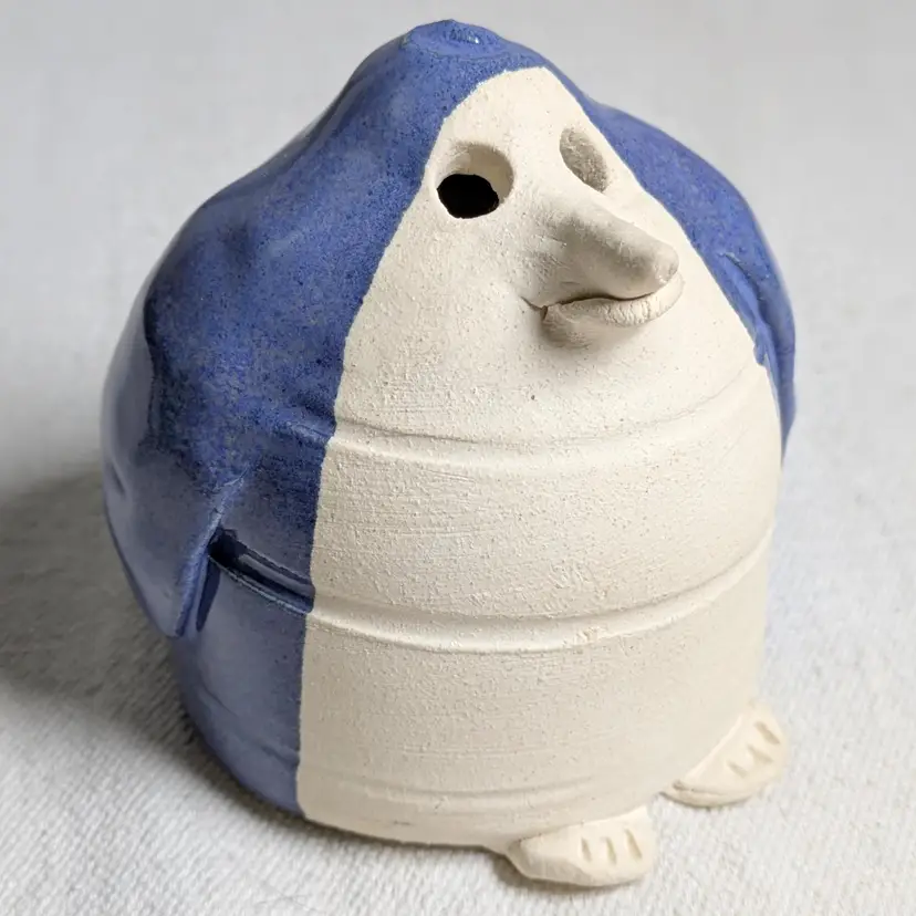 Blue & White Penguin Pottery Whimsical Weirdo