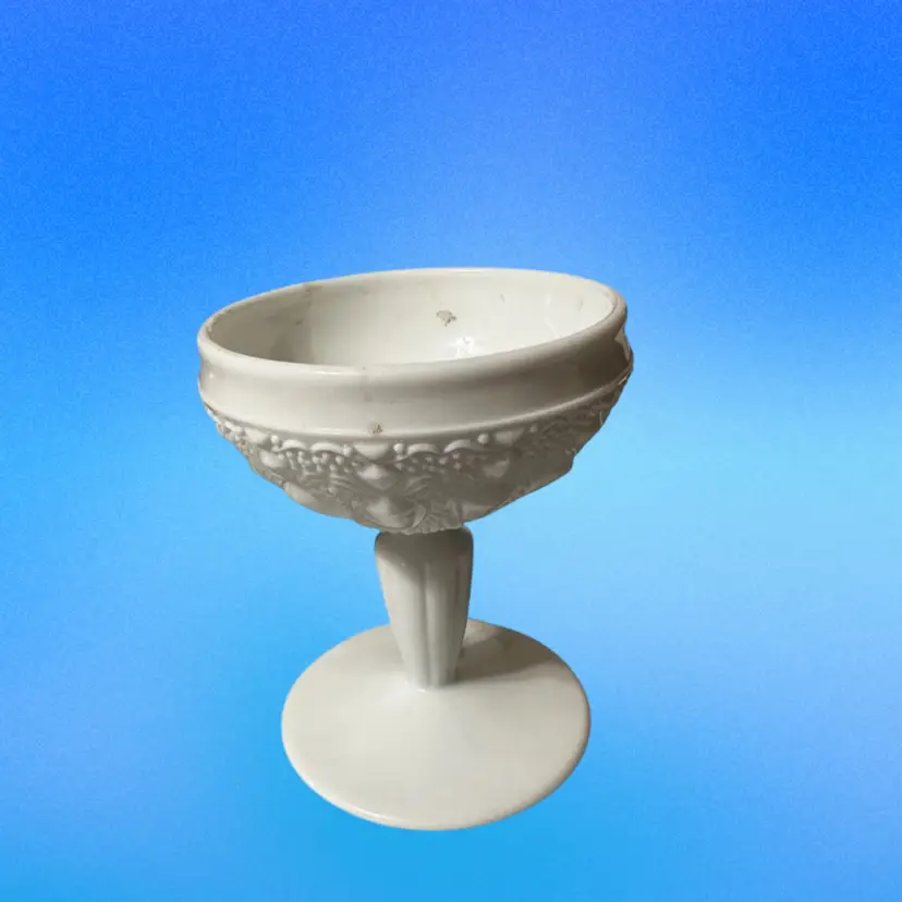 Vintage milk glass pedestal bowl