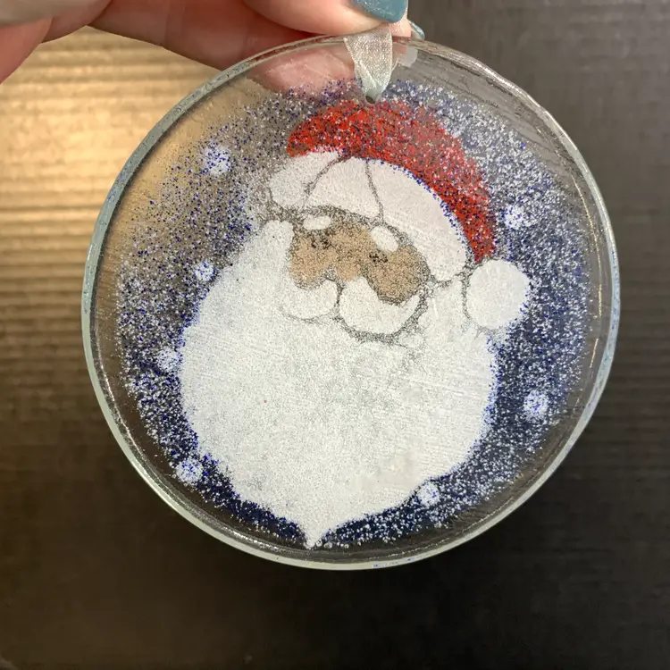 Fused Glass Santa Ornament