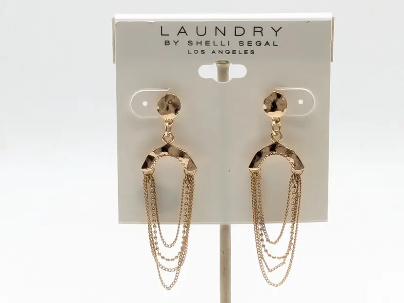 Laundry by Shelli Segal Gold Tone Chain Dangle Earrings NWT