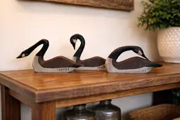 Vintage Boyds Collection Wooden Geese, Hand Painted by J. Dudley (Set of 3)