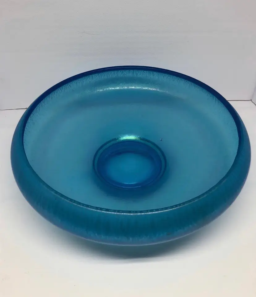 Vintage Fenton Iridescent Stretch Glass Footed Bowl / Dish