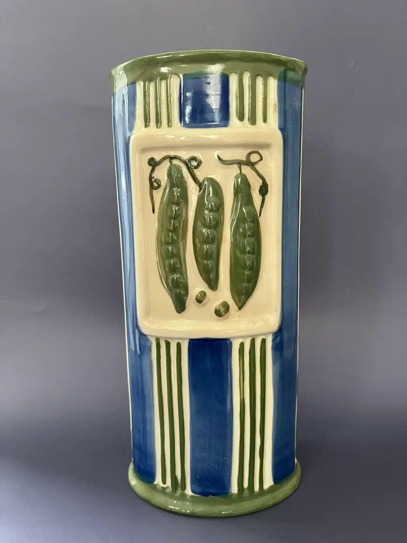 Blue And Green Pea Pods, Ceramic Pasta-Or Whatever You’d Like Holder