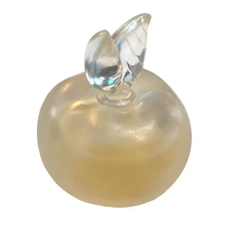 Vtg Nina Ricci Lalique France Frosted Crystal Pomme Apple Perfume Bottle Signed