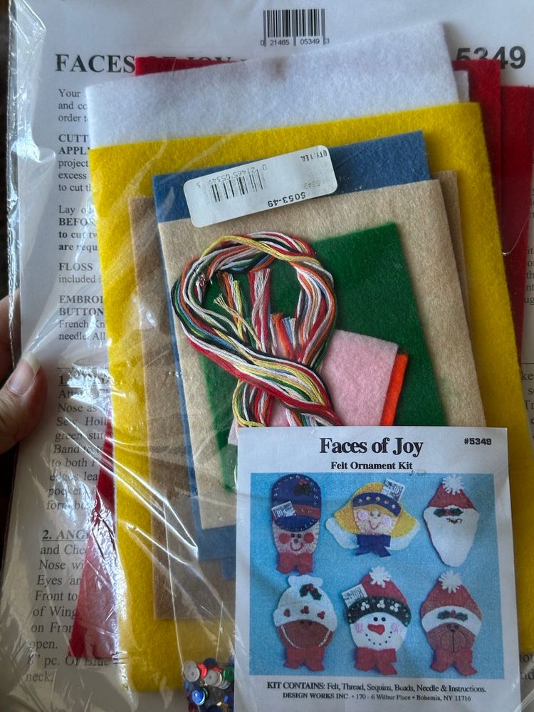 Design Works Jewel Felt FACES OF JOY  Ornaments New