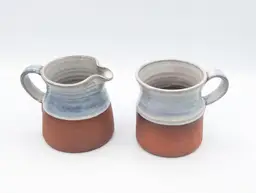 Denis Vibert Pottery Cream and Open Sugar Set