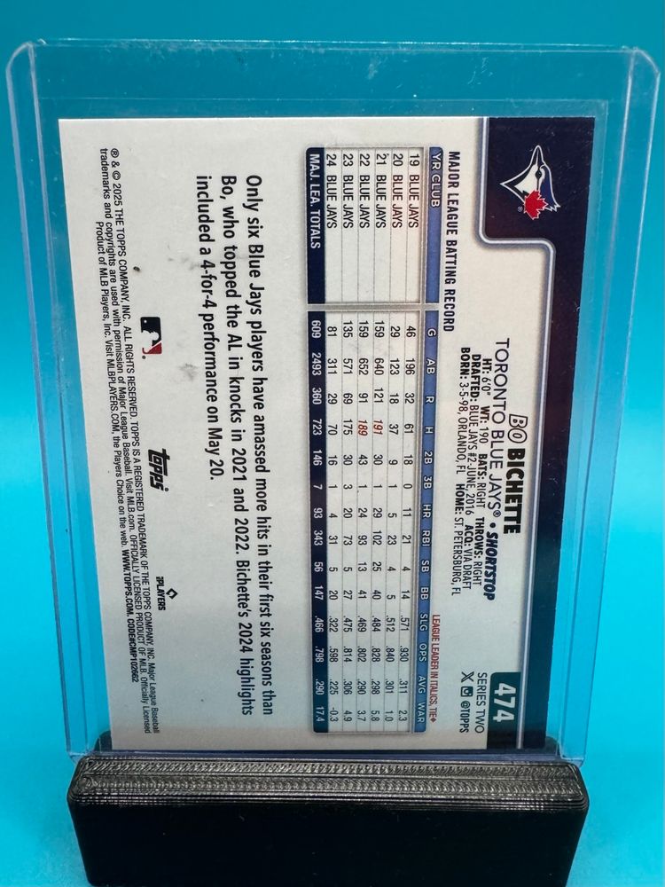 Bo Bichette Topps Montgomery Club Foil Toronto Blue Jays