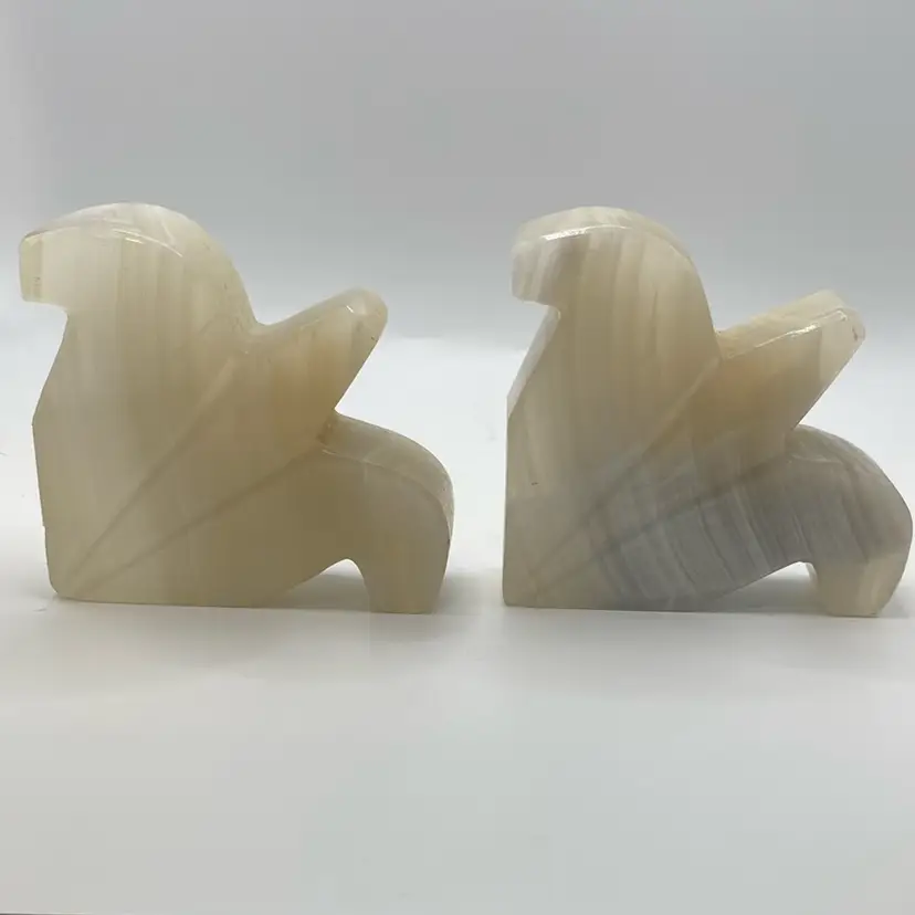 Stone, Marble Fleur de Lis Heavy Book Ends (4.25" x 4.25")