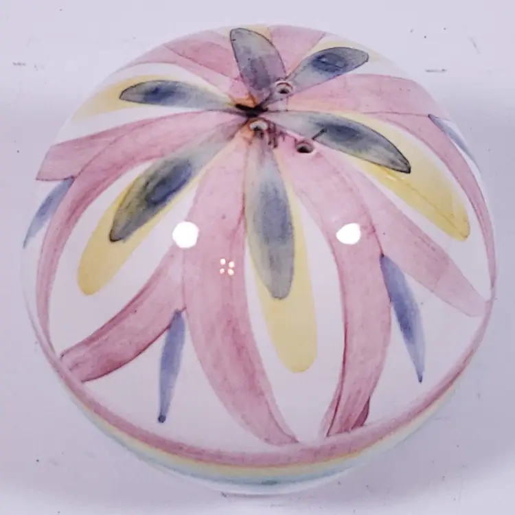 Vintage VIETRI ITALY Colore Hand Painted Pastel Sphere Ball CERAMIC SHAKER