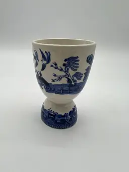 Vintage Blue Willow Double Egg Cup