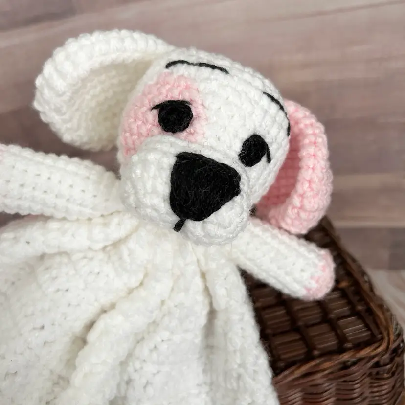 Crochet Puppy Lovey- white