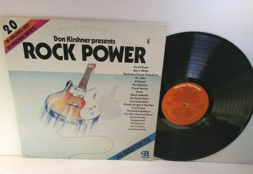 Rock Power Ronco Vinyl LP Record Album 1974 Black Sabbath Alice Cooper Faces