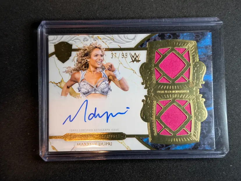 Maxxine Dupri #/99 2025 Topps Royalty WWE Gold Regalia Relic Signatures (A) - Raw