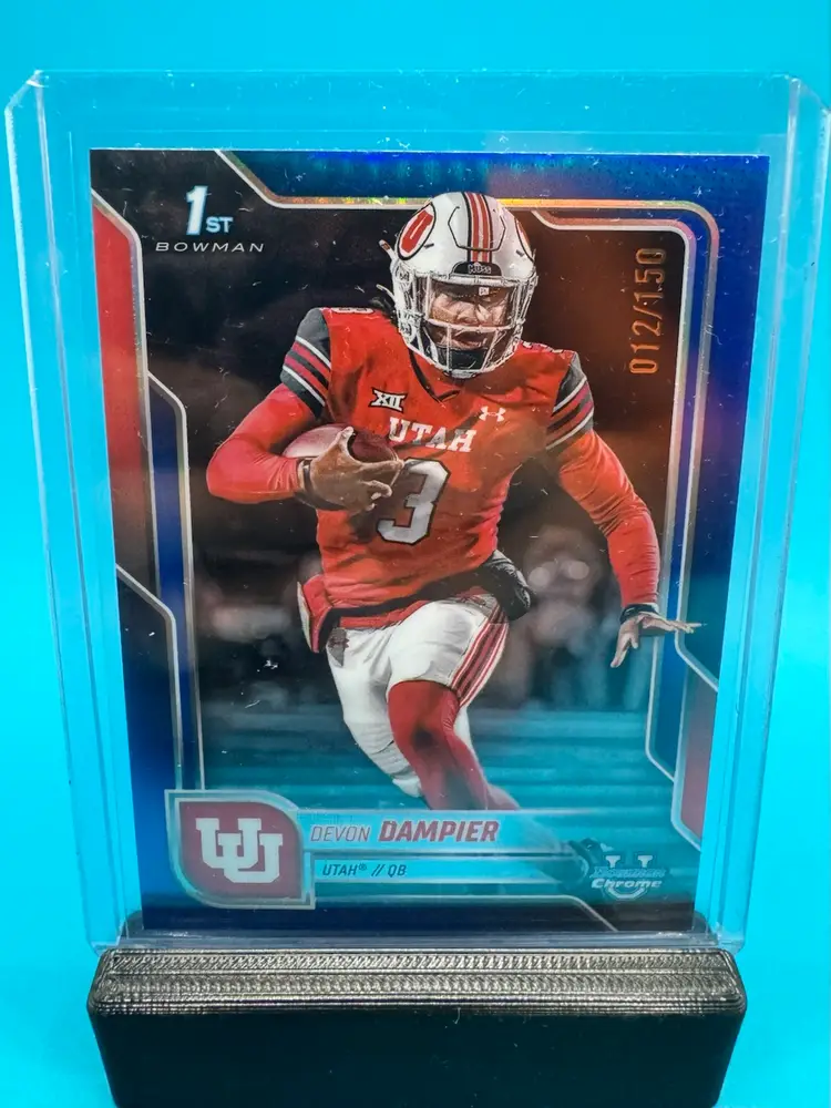 Devon Dampier 1st Bowman Chrome U Blue Refractor /150 Utah Utes