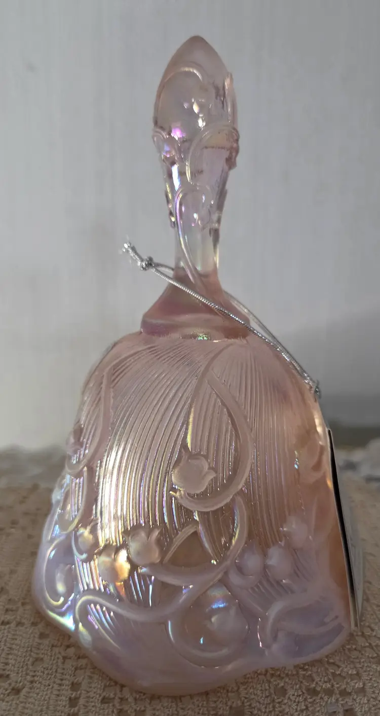 Fenton Pink Opalescent Lilly of the Valley Bell