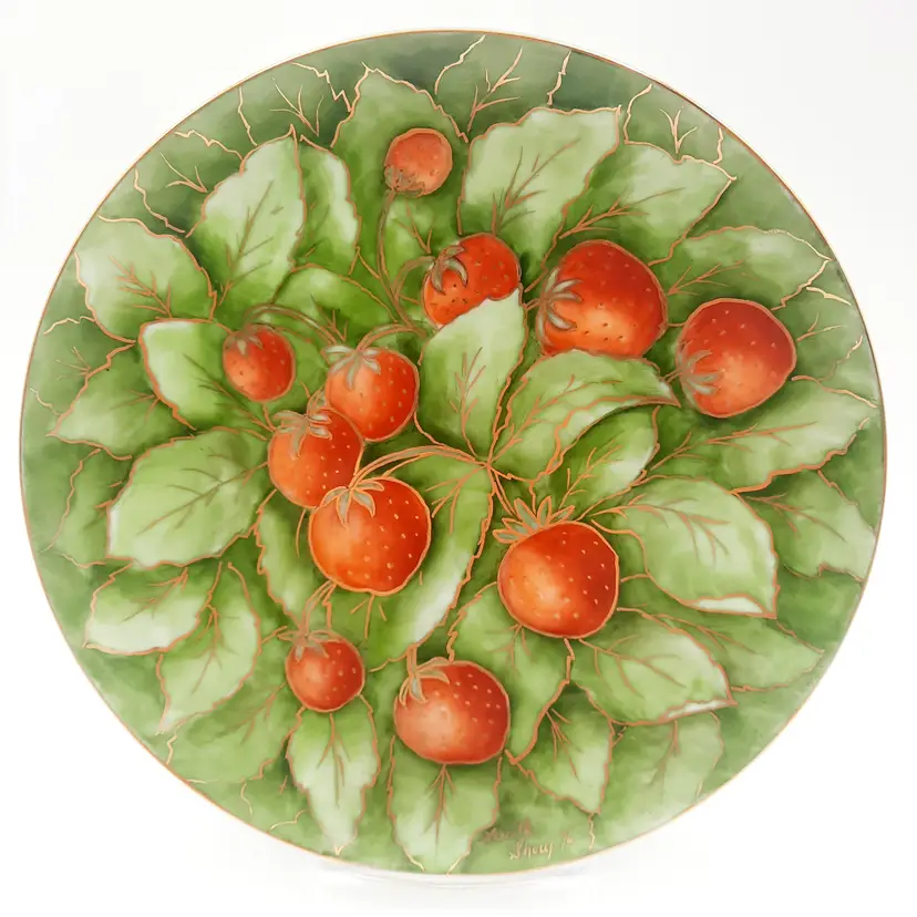 Vintage Handpainted Signed Strawberry Plate