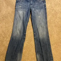 Affliction Men's Size 34 Regular Cooper Distressed Denim Blue Jeans - Y2K Era