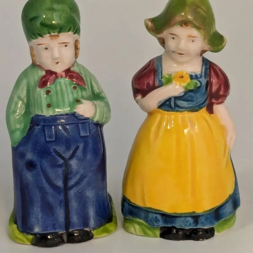 Vintage Dutch Girl and Boy Salt and Pepper Shakers Japan