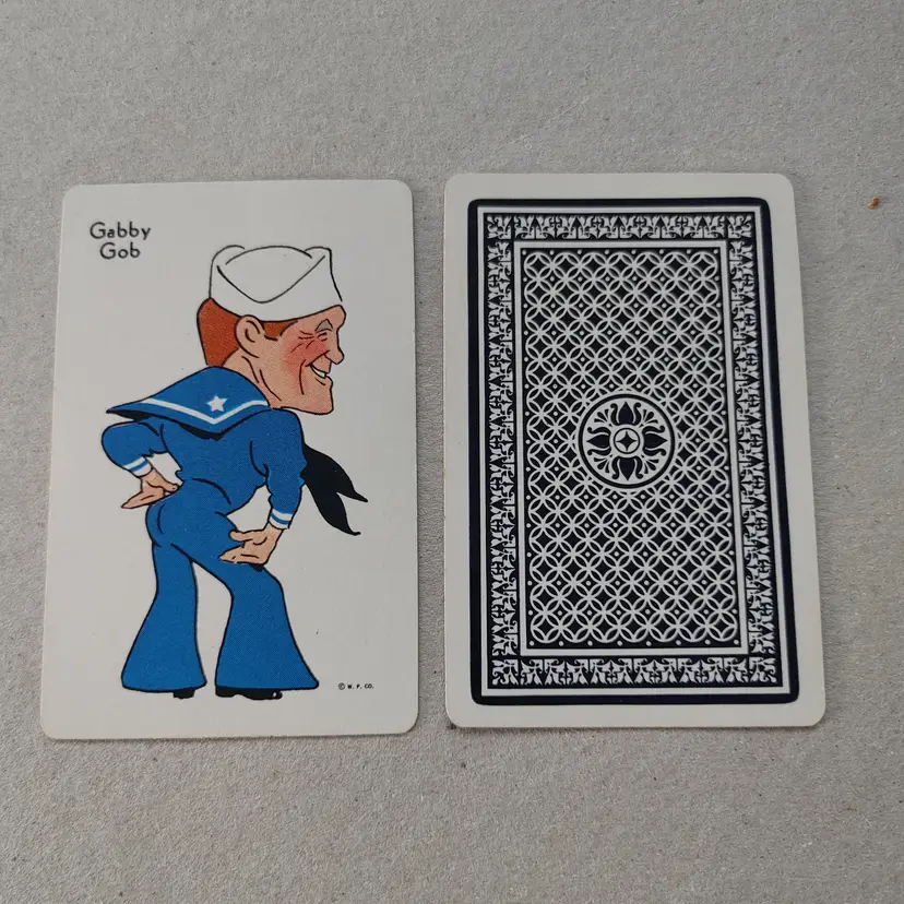 1 single swap card. Old Maid by Whitman. 1940-1950. Gabby Gob.