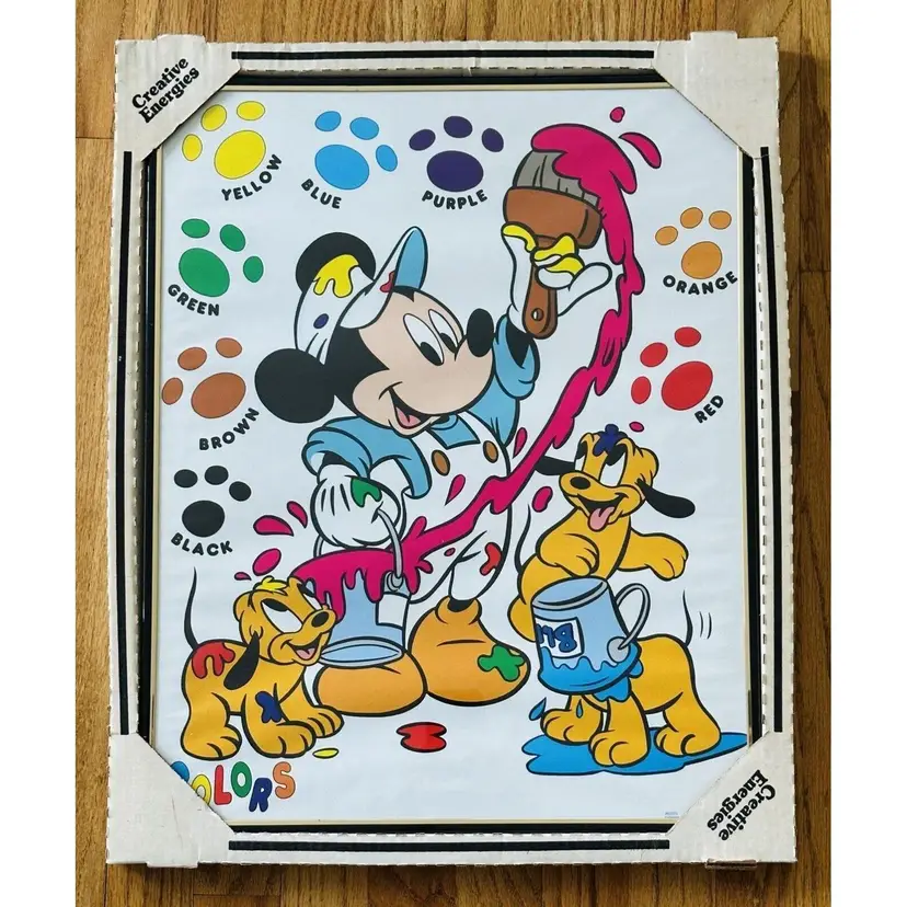 MICKEY MOUSE GLASS FRAMED COLORS POSTER VINTAGE DISNEY OSP 82265 Painting Artist