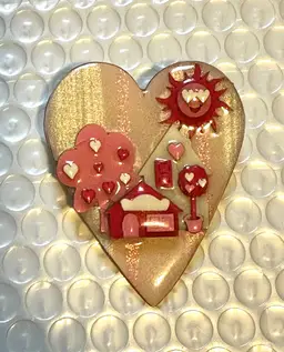 House Pins by Lucinda Heart Shaped Valentine’s Day Pink Red White