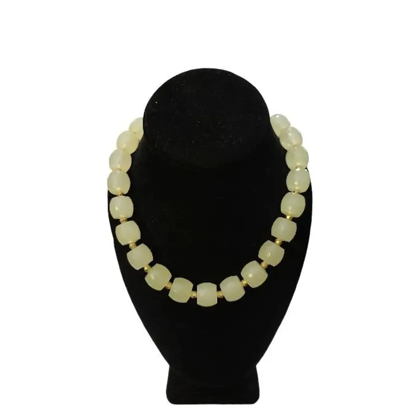 Sparkly Lime Celery Pineapple Grape Green Chunky Lucite Necklace