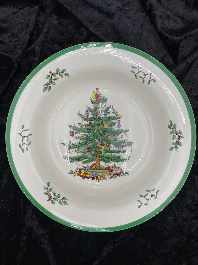 Vintage Spode Christmas Tree 11.75" Pasta/Vegetable Serving Bowl, Made in England