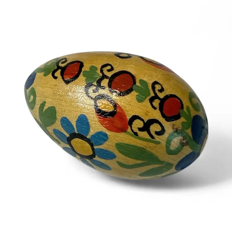 Hand Painted Pisanka Multicolor Wooden Egg