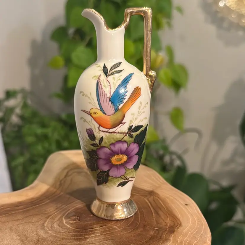 4.75” Bird And Floral Pitcher
