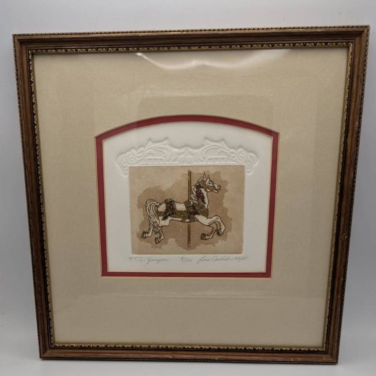 Vintage Lois Carlisle PTC Jumper  1985 Artwork Framed Matted