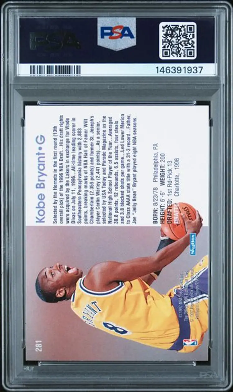 1996 HOOPS 281 KOBE BRYANT PSA 9