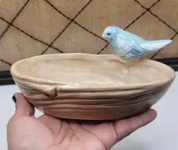 Ceramic Trinket Dish With Blue Bird