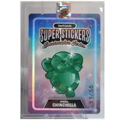 VeeFriends Spectacular Super Stickers Chill Chinchilla #/55 Emerald on Hologram